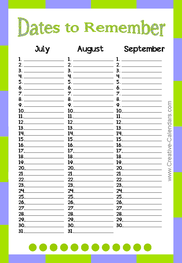 Perpetual Calendar Free Printable! â Crafthubs